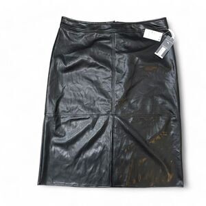 WORTHINGTON Vegan Leather Black Lined Pencil Skirt, NWT! Size XXL